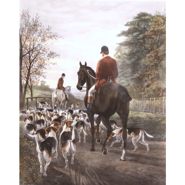 19th Century English Fox Hunting Color Engraving “Evening” by e.a.s. Douglas For Sale - Image 4 of 15