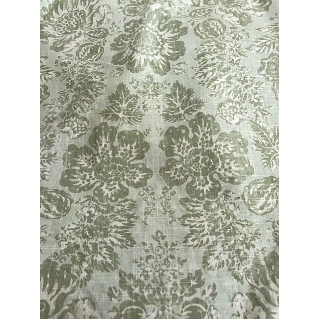 Vintage Braemore Fabrics Sage Green Linen Blend Floral Performance Upholstery Fabric — 6 Yards For Sale In Jacksonville, FL - Image 6 of 13