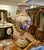 French French Sèvres Porcelain Decorative Vase Set With Hand-Painted Artwork, Gold Leaf Accents & Bronze Mounts For Sale - Image 3 of 4