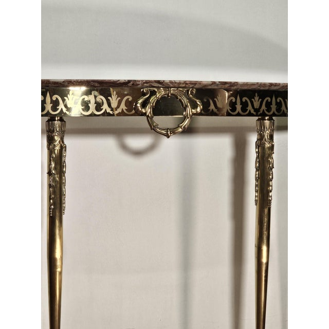 Metal Italian Brass Console Table, 1950s For Sale - Image 7 of 9