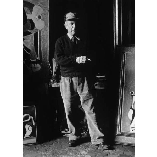 Pablo Picasso was truly a master of modern art. Picasso is photographed here in his Paris studio on Rue Des Grands...
