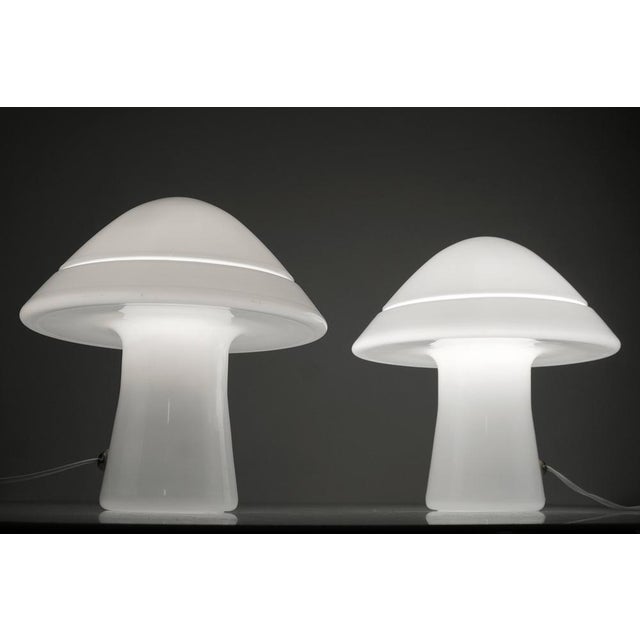 Beautiful couple of Murano Glass Mushroom table lamps by Guido de Majo for RES Murano. In perfect working condition. I...