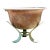 Vintage Patinated Copper Bowl on Verdigris Stand For Sale
