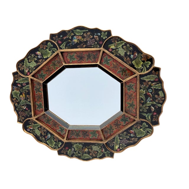 Robert M. Weiss Octagonal Mirror in Reverse Painted Frame For Sale In Phoenix - Image 6 of 11