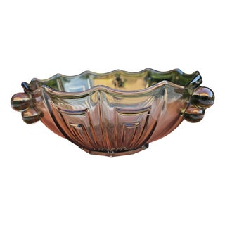 Art Deco Glass Bowl in Storm-Cloud Color by Stölzle Heřmanova Huť, 1920s For Sale
