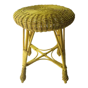 Wicker Stool Yellow