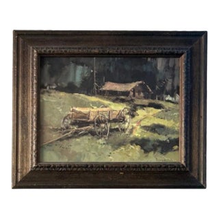 Vintage S. Bodily Signed Original Oil Painting Framed Western Landscape For Sale