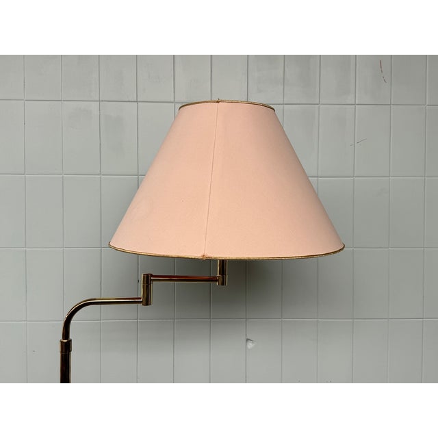 Cream Italian Adjustable Floor Lamp in Brass Plated Metal from Cerva, 1980s For Sale - Image 8 of 14