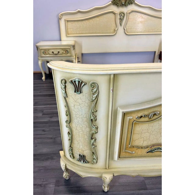 Vintage French Double Bed with Bedside Tables For Sale - Image 3 of 18