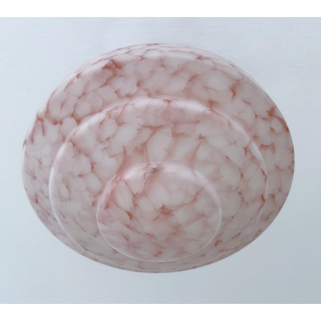 1930s Art Deco Pendant Light in Pink and White Marble Glass, 1930s For Sale - Image 5 of 18