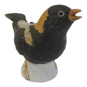 Vintage 1975 Goebel West Germany Porcelain Bisque Black Bird Figurine 38505