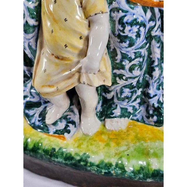 Large 1940s Minghetti Faience Madonna & Child Figurine For Sale - Image 9 of 12