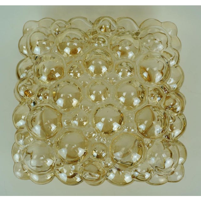 Large Mid-Century Modern Bubble Amber Glass Ceiling Light, 1960s For Sale - Image 12 of 15