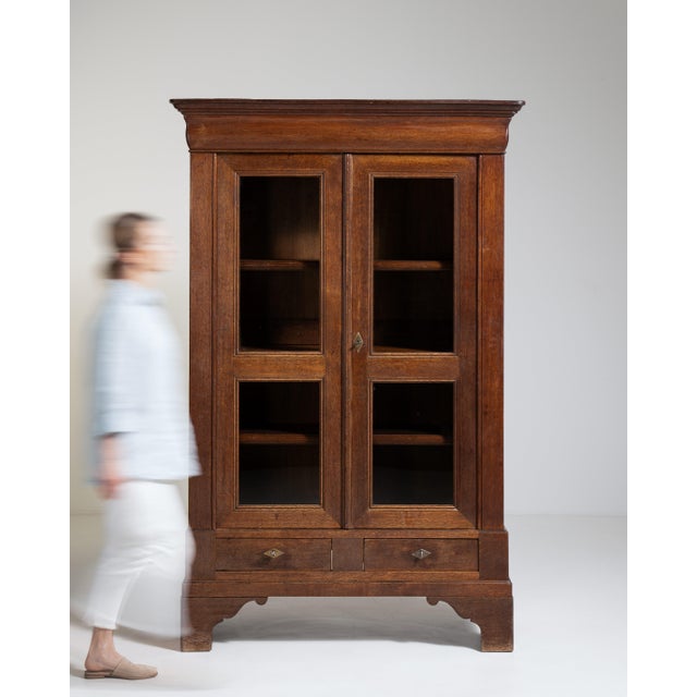 Oak Vitrine in Original Patina, Antique, France, Circa 1880 For Sale - Image 10 of 11