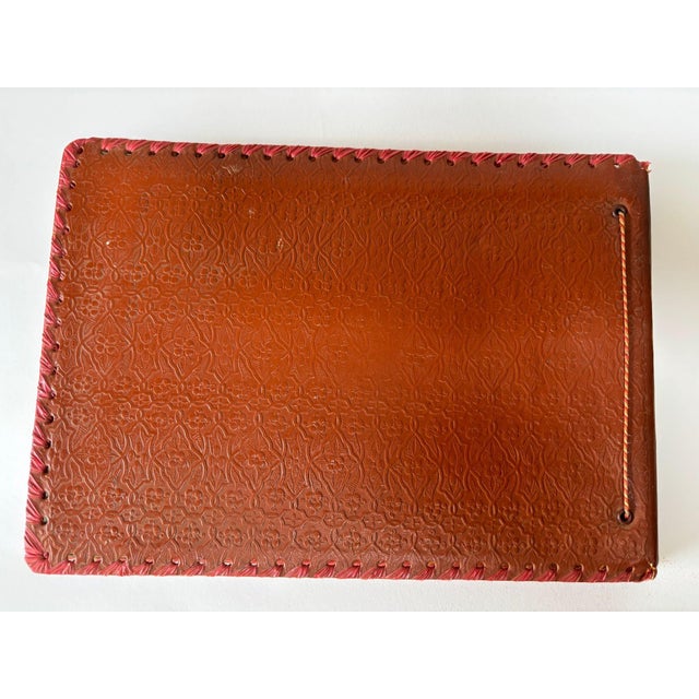 Moroccan Hand-Tooled Leather Photo Album With Fantasia Scene, Circa 1940s For Sale In Palm Springs - Image 6 of 14