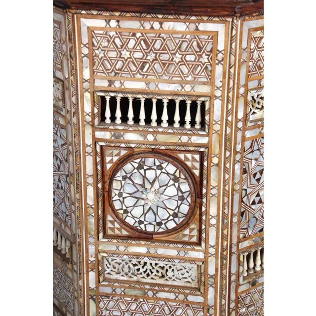 Pair of Large Antique Ottoman Moorish Abalone, Mother-of-Pearl and Bone Inlaid Pedestals, Circa 1880 For Sale - Image 13 of 13