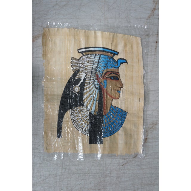 Late 20th Century Vintage Egyptian Revival Mythical Souvenir Papyrus Painting Art - Set of 18 For Sale - Image 10 of 18