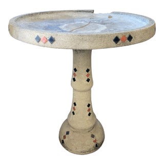 1920s Vintage Hillside Pottery Birdbath For Sale