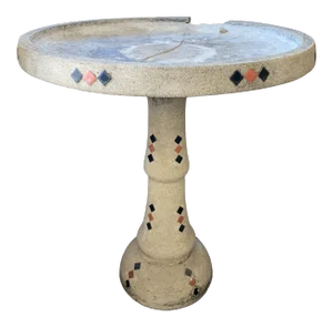 1920s Vintage Hillside Pottery Birdbath
