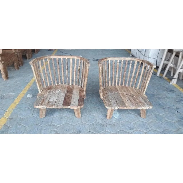 Salvaged Teak & Bamboo Outdoor Club Chair For Sale - Image 10 of 11