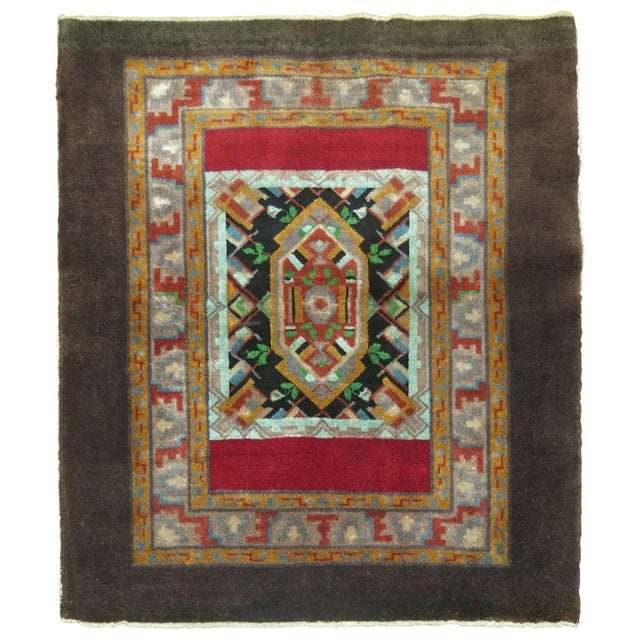 A fascinating Turkish small rug with a design we haven't seen before. 3'1'' x 3'5''