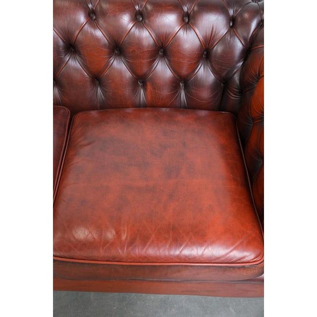 Chesterfield Three-Seater Sofa in Cowhide For Sale - Image 7 of 18