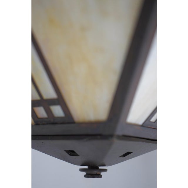 1990s Arroyo Arts & Crafts Slag Glass Ceiling Fixture For Sale - Image 5 of 10