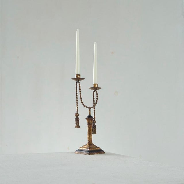 Neoclassical Rope and Tassel Candleholder, 1970s For Sale - Image 9 of 10