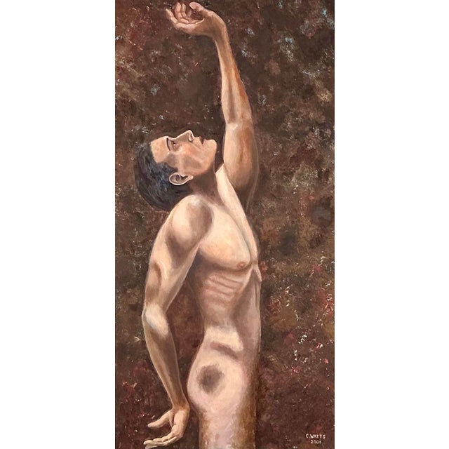 This evocative diptych by artist C. Watts, dated 2001, is a powerful exploration of the human form through a Contemporary...