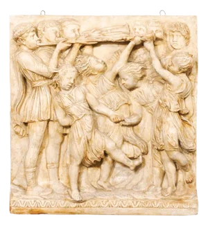 Mid 20th Century Italian Plaster Relief, Roman Figure Motif