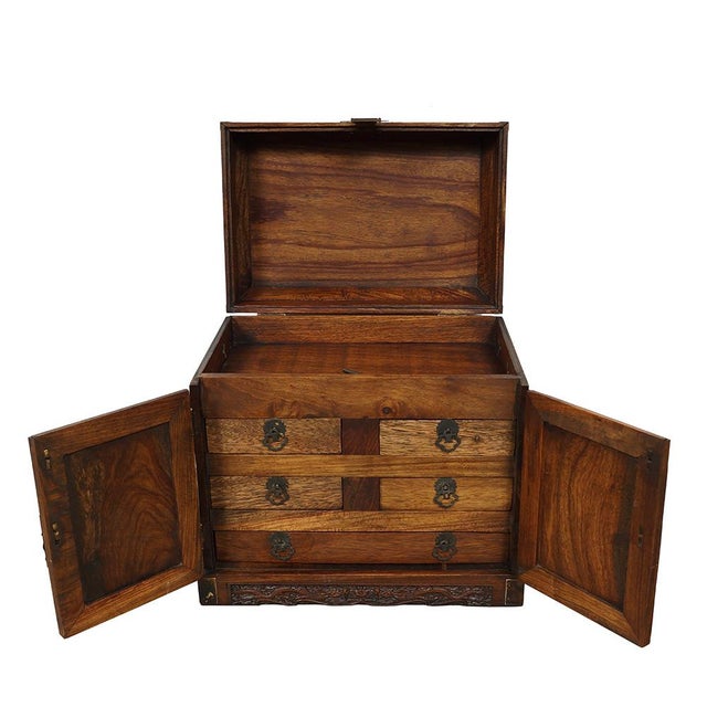 Antique Chinese Carved Rosewood Jewelry Box Chairish