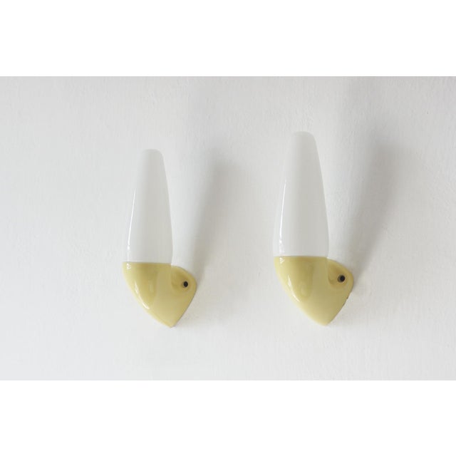 1960s Yellow Ceramic Model 6035 Lamps by Stig Carlsson for Ifö, 1960s, Set of 2 For Sale - Image 5 of 5