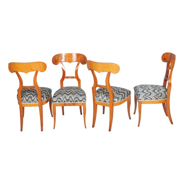 Biedermeier Cherry Wood Chairs, Austria, 1820s, Set of 4 For Sale