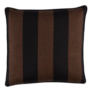 Schumacher Hemlock Stripe 22" Pillow In Java For Sale