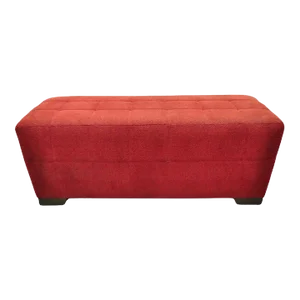 Late 20th Century Directional Red Upholstered 56" Large Modern Charles Bench Seat Ottoman