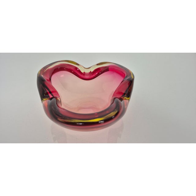 Pink and Yellow Murano Glass Ashtray, Italy, 1960s For Sale - Image 4 of 13