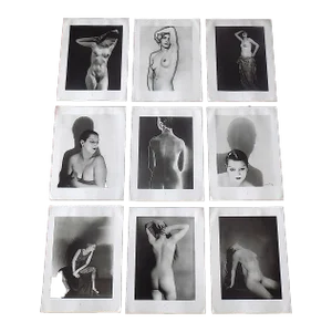 Vintage Man Ray Surrealist Female Photographic Prints - Set of 9