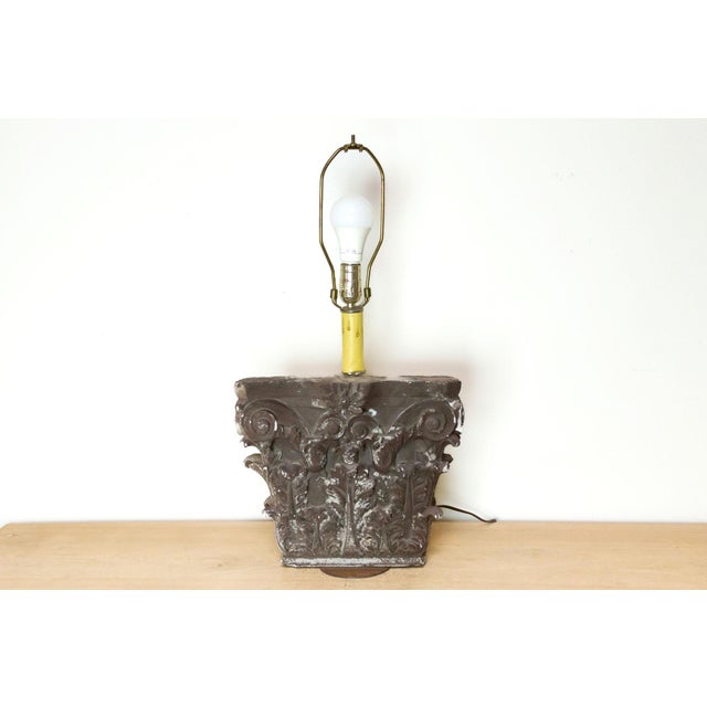 Neoclassical Neoclassical Cast Stone Architectural Lamp For Sale - Image 3 of 7