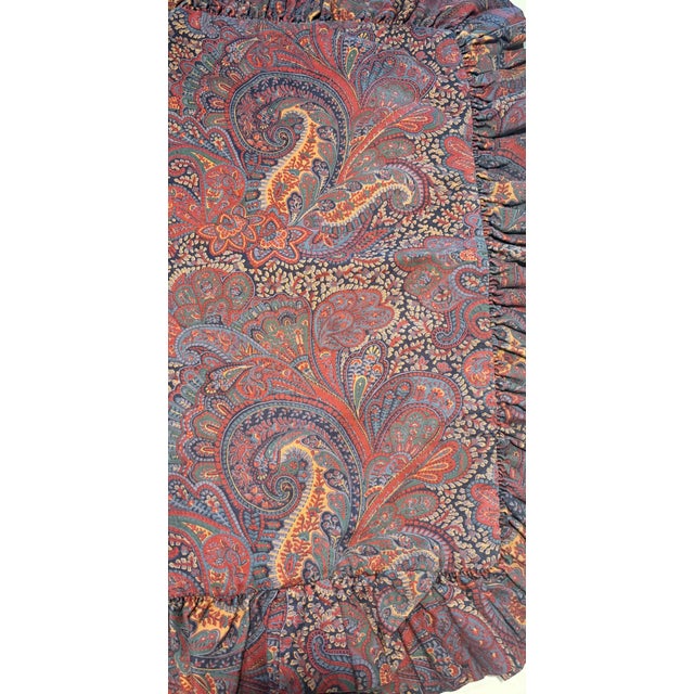Vintage Ralph Lauren Paisley Ruffled Euro Shams-Set of 3 For Sale In Palm Springs - Image 6 of 10