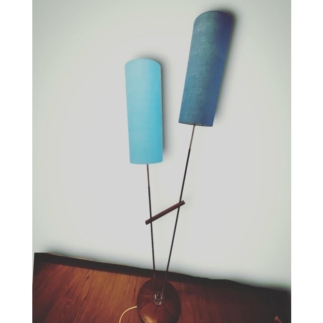 Mid-Century Floor Lamp with Two Fluorescent Spots from Richard Essig, 1960s, in Good conditions. Designed 1960 to 1969 I...