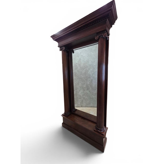 Antique Chicago Architectural Salvage Mahogany Pier / Hall Mirror An exceptional antique Chicago architectural salvage...