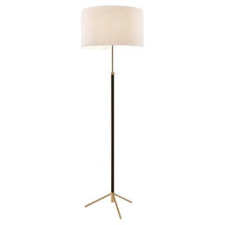 White and Brass Pie De Salón G2 Floor Lamp by Jaume Sans For Sale