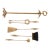 1950s Spanish Revival Brass Don Quixote Fireplace Tools Set - 5 Pieces For Sale