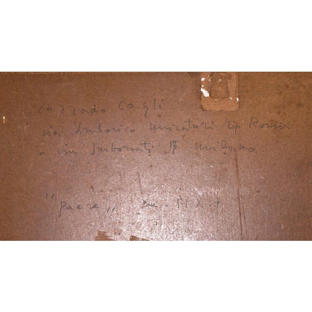 Corrado Cagli, Landscape, Original Oil on Cardboard, 1932 For Sale - Image 4 of 5