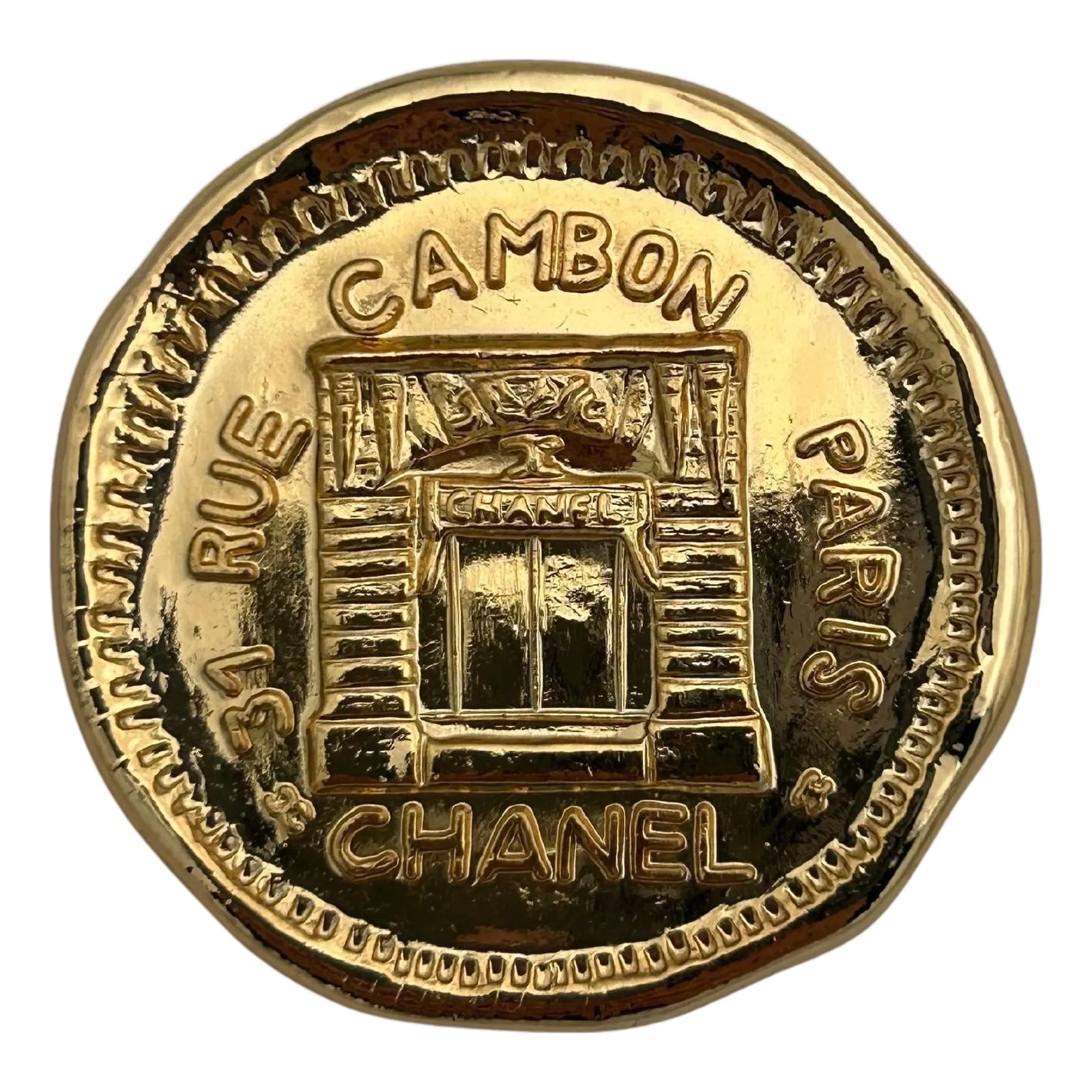 Chanel 31 Rue Cambon Coin Brooch | Chairish