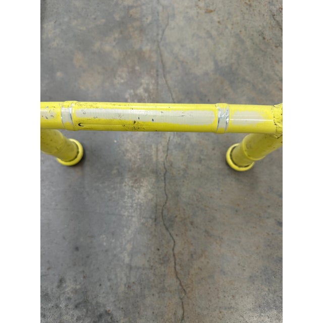 Vintage Kessler Industries Hollywood Regency Yellow Faux Bamboo Dining Table For Sale - Image 11 of 11