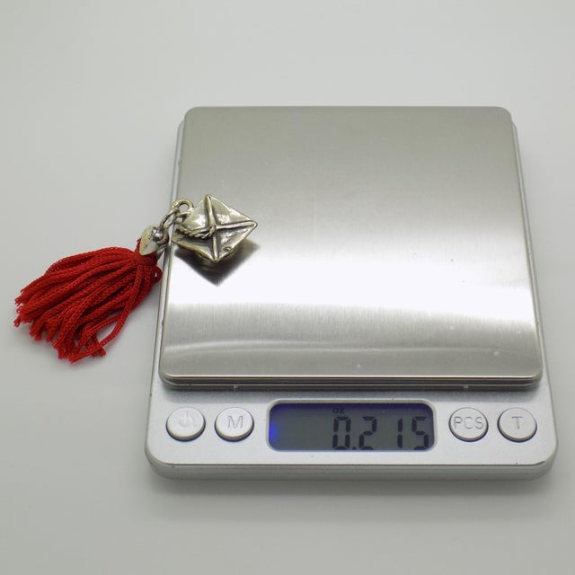 Vintage Italian Handmade Genuine Silver & Red Tassel Academic Hat Mortarboard Miniature Charm For Sale - Image 9 of 10