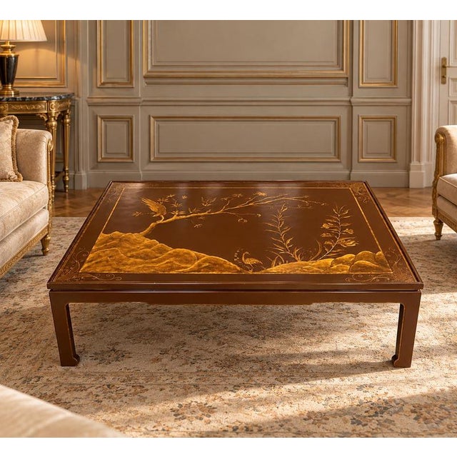 Square Red Lacquered Chinoiserie Occasional Table, 1960 For Sale - Image 4 of 13
