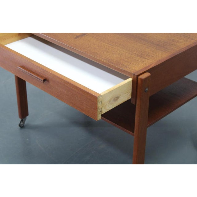 Danish Teak Sewing Cart or Side Table, 1960s For Sale - Image 10 of 16