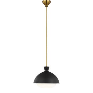 AERIN By Visual Comfort Studio Lucerne 1-Light Large Pendant in Midnight Black and Burnished Brass For Sale